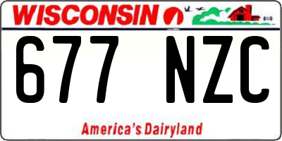 WI license plate 677NZC