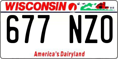 WI license plate 677NZO