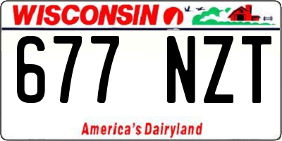 WI license plate 677NZT