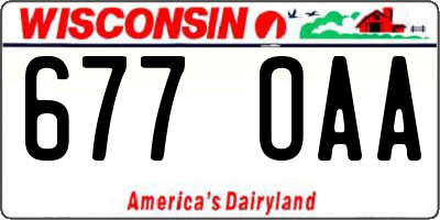 WI license plate 677OAA