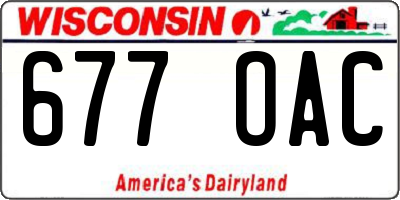 WI license plate 677OAC