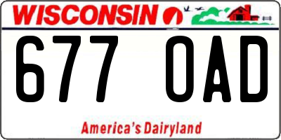 WI license plate 677OAD