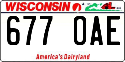 WI license plate 677OAE