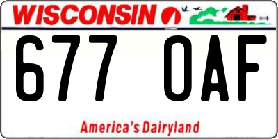 WI license plate 677OAF