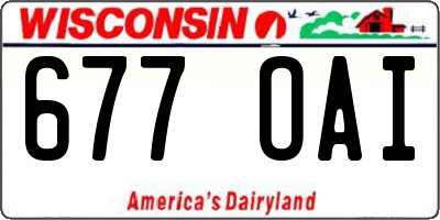 WI license plate 677OAI
