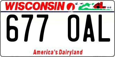 WI license plate 677OAL