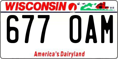 WI license plate 677OAM