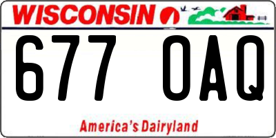 WI license plate 677OAQ