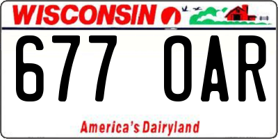 WI license plate 677OAR