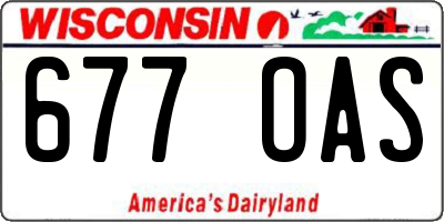 WI license plate 677OAS