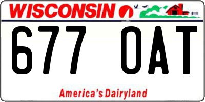 WI license plate 677OAT