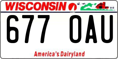 WI license plate 677OAU
