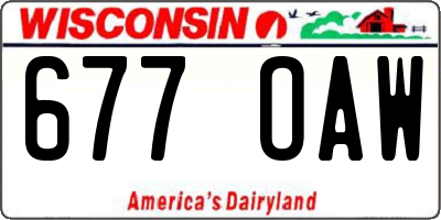 WI license plate 677OAW