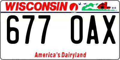 WI license plate 677OAX
