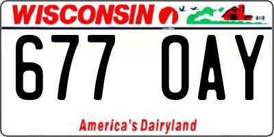 WI license plate 677OAY