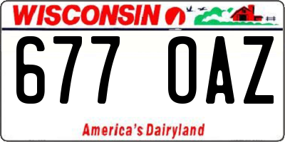 WI license plate 677OAZ