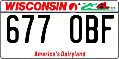 WI license plate 677OBF