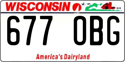 WI license plate 677OBG