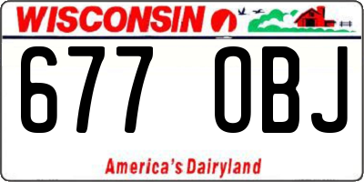 WI license plate 677OBJ