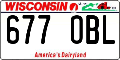 WI license plate 677OBL