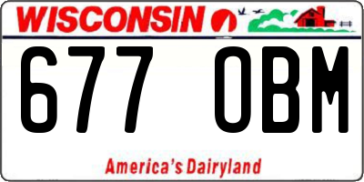 WI license plate 677OBM
