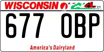 WI license plate 677OBP