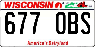 WI license plate 677OBS