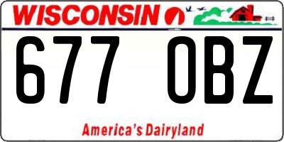 WI license plate 677OBZ