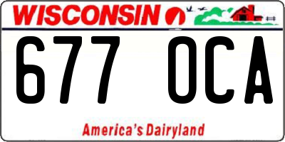 WI license plate 677OCA