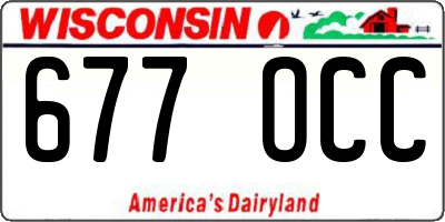 WI license plate 677OCC