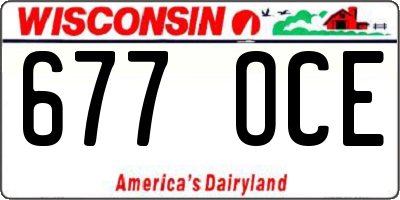 WI license plate 677OCE