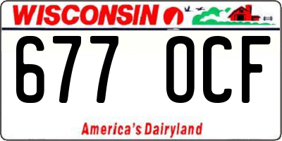 WI license plate 677OCF