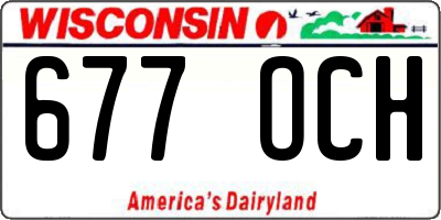 WI license plate 677OCH
