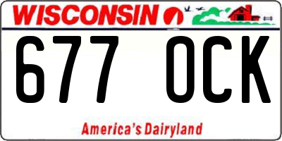 WI license plate 677OCK