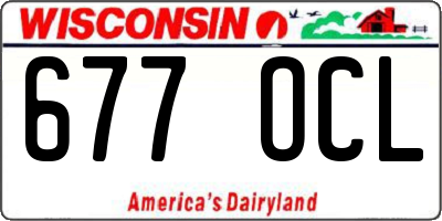 WI license plate 677OCL