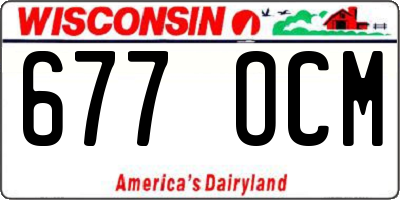 WI license plate 677OCM