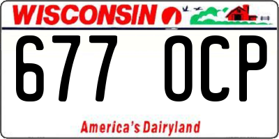 WI license plate 677OCP