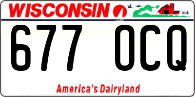 WI license plate 677OCQ