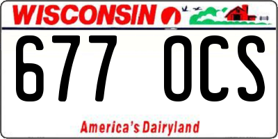 WI license plate 677OCS