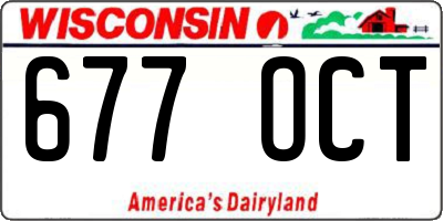 WI license plate 677OCT
