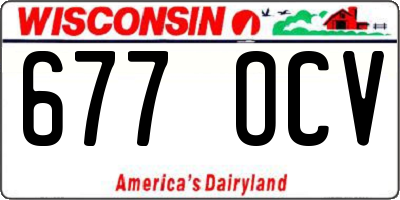 WI license plate 677OCV