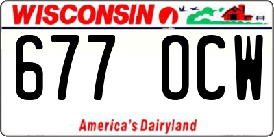WI license plate 677OCW