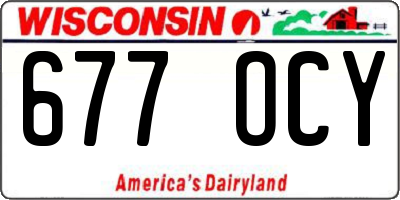 WI license plate 677OCY
