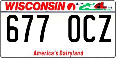 WI license plate 677OCZ
