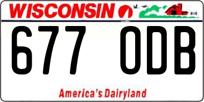 WI license plate 677ODB