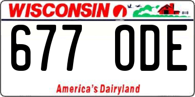 WI license plate 677ODE
