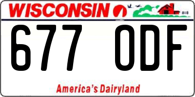 WI license plate 677ODF
