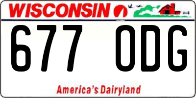 WI license plate 677ODG