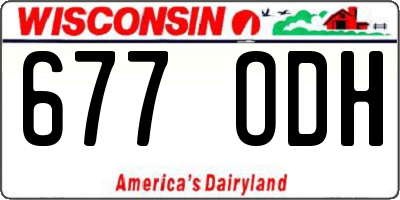 WI license plate 677ODH