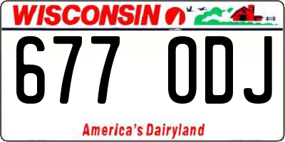 WI license plate 677ODJ